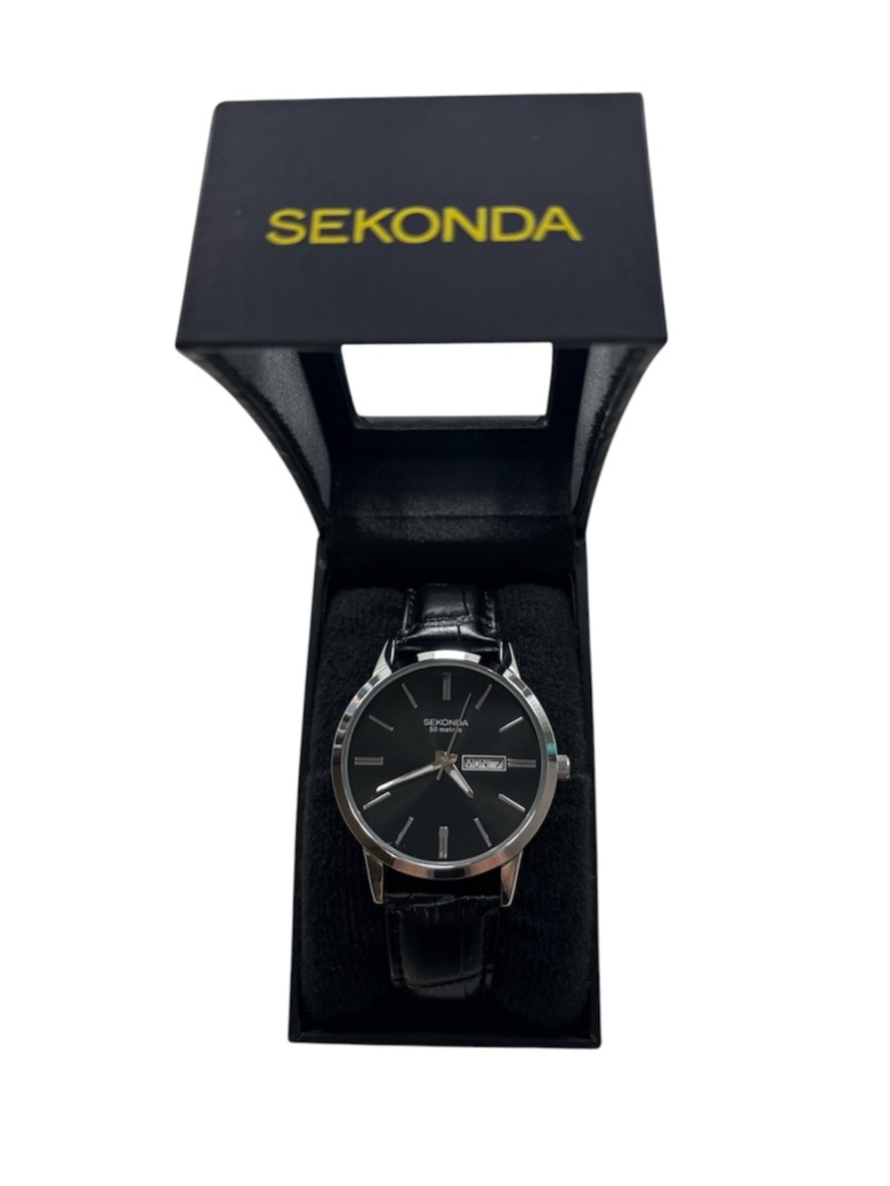NIB Sekonda Men's Professional Dress Watch - Black/Silver - 50m Water Resist